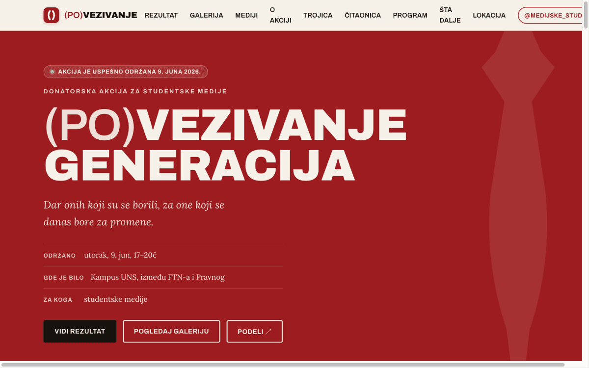 Sajt za donatorsku akciju