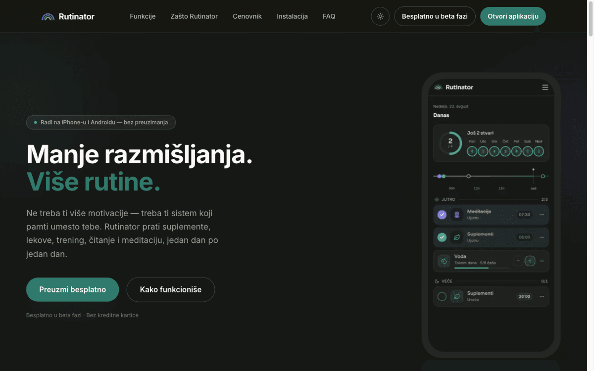 Aplikacija za praćenje dnevnih navika